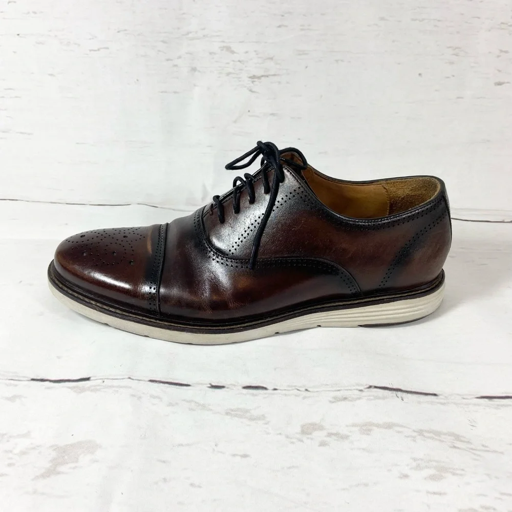 Belvedere Shoes Men’s 10D Brown‎ Lampard Oxfords Leather.